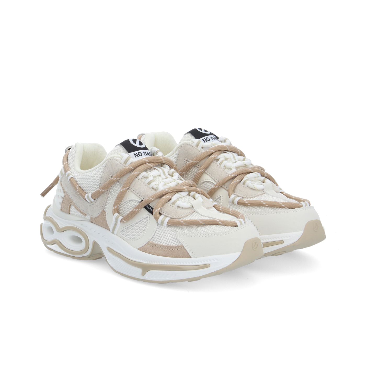 WILLO RUNNER W - KNIT/STAMP/SDE - BLANC CASSE/BEIGE